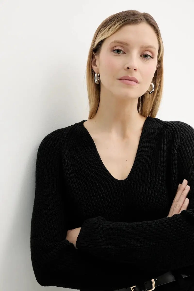 maglione in cotone donna colore nero 506605960097 miniatura 4