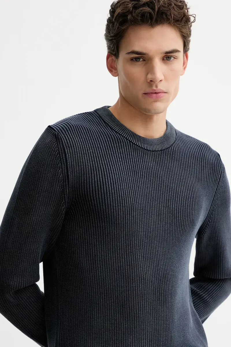 maglione in cotone uomo colore blu navy 5000007901 miniatura 4