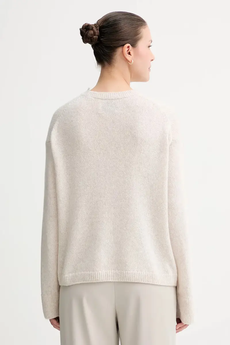 maglione in lana donna colore beige 508612160463 miniatura 3