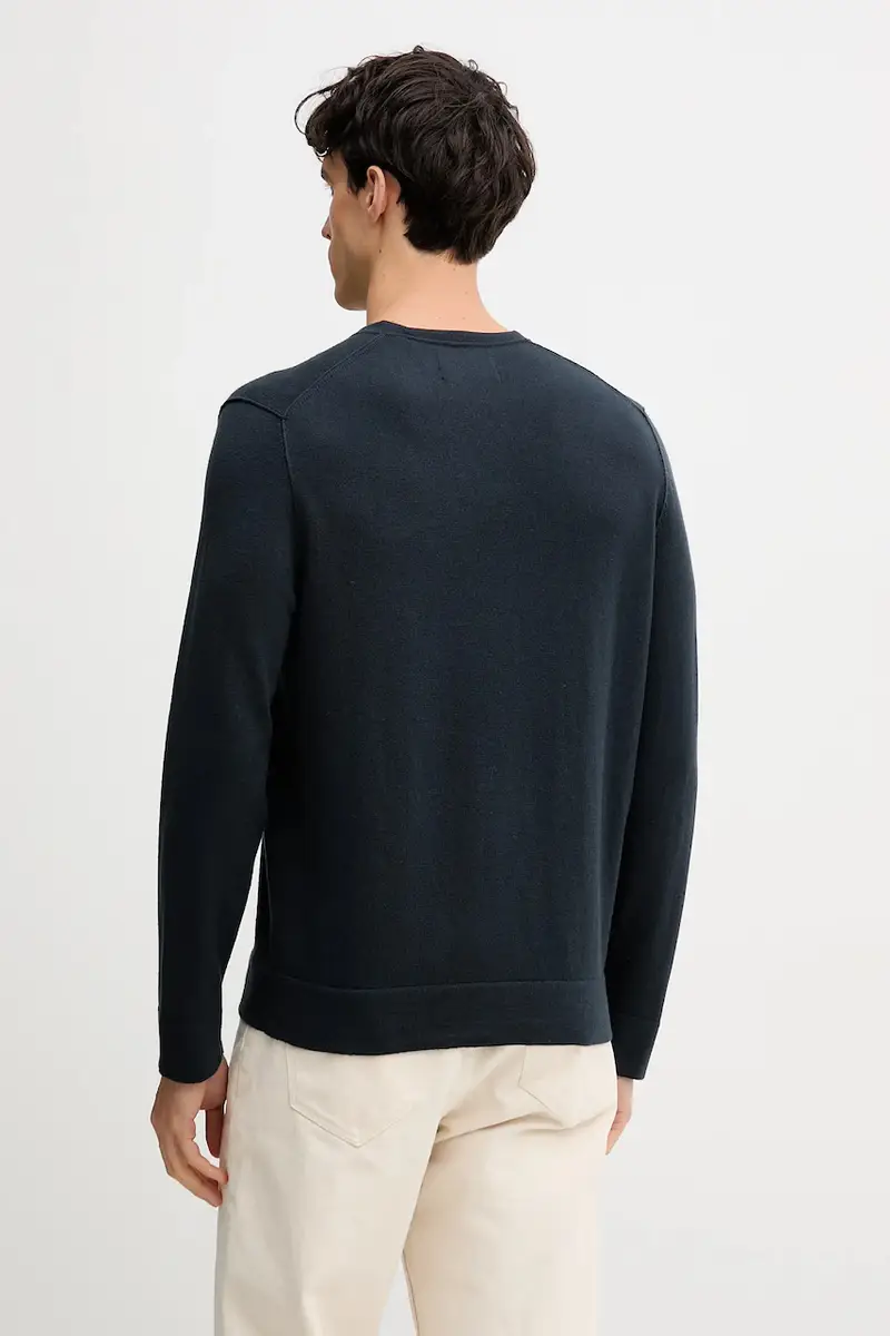 maglione in lana uomo colore blu navy 529506360110 miniatura 3