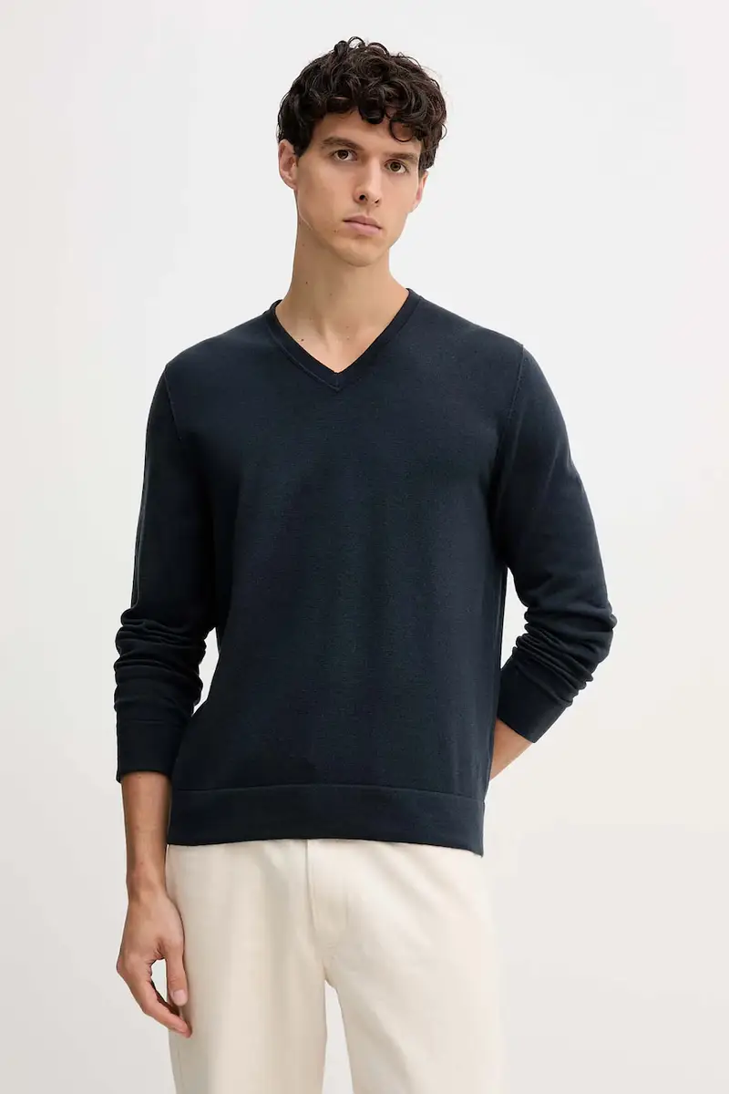 maglione in lana uomo colore blu navy 529506360110