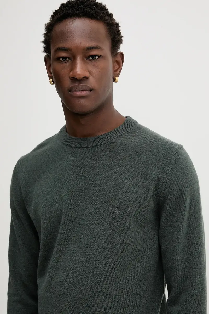 maglione in misto lana uomo colore blu navy M29514460504 Verde miniatura 4