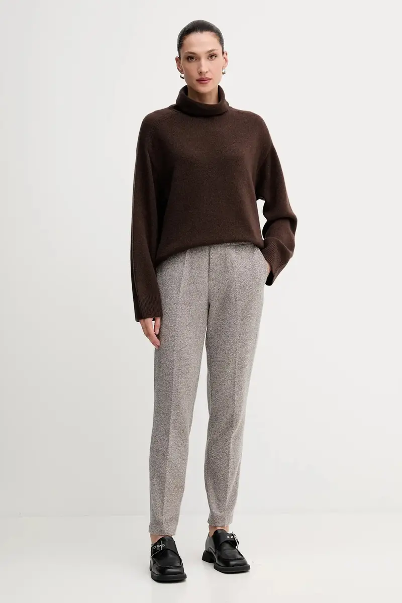 pantaloni donna colore beige 511304419051 miniatura 2