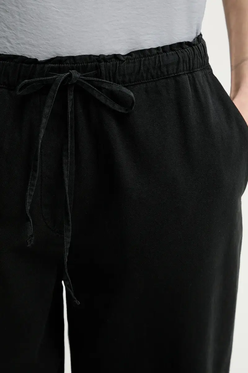 pantaloni in lino misto donna colore nero 503134010073 miniatura 4