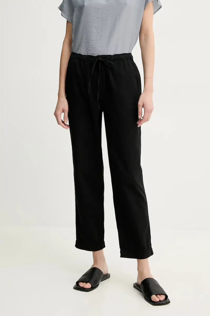 pantaloni in lino misto donna colore nero 503134010073