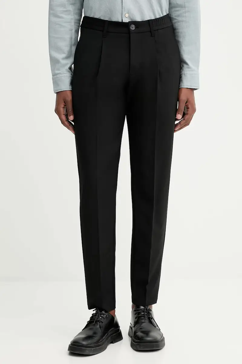 pantaloni in misto lana uomo colore nero 530021410102