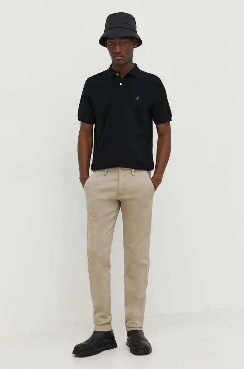 pantaloni uomo colore blu navy Beige miniatura 2