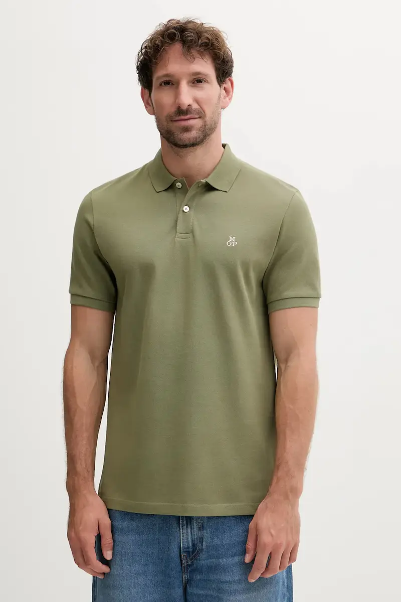 polo in cotone colore blu navy Verde