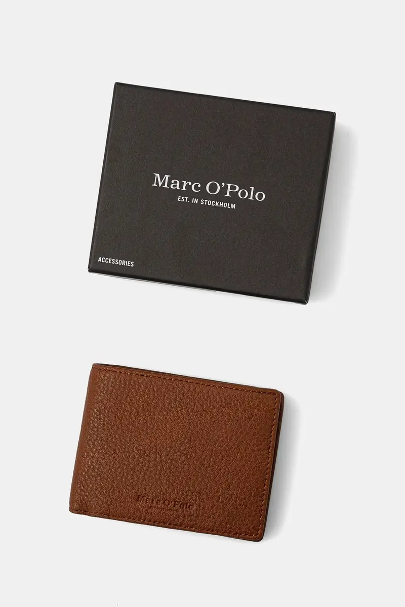 portafoglio in pelle Marrone miniatura 5