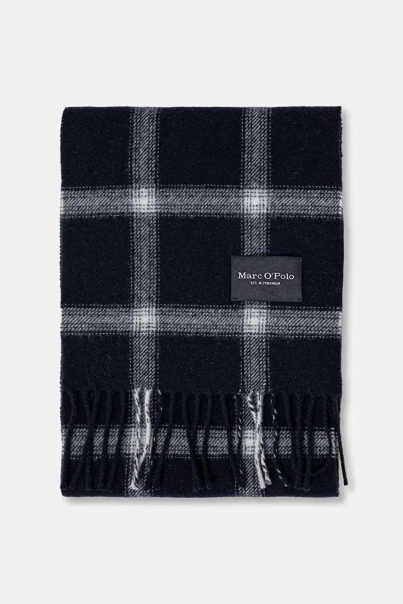 sciarpa in lana uomo colore blu navy 530805102036 miniatura 2