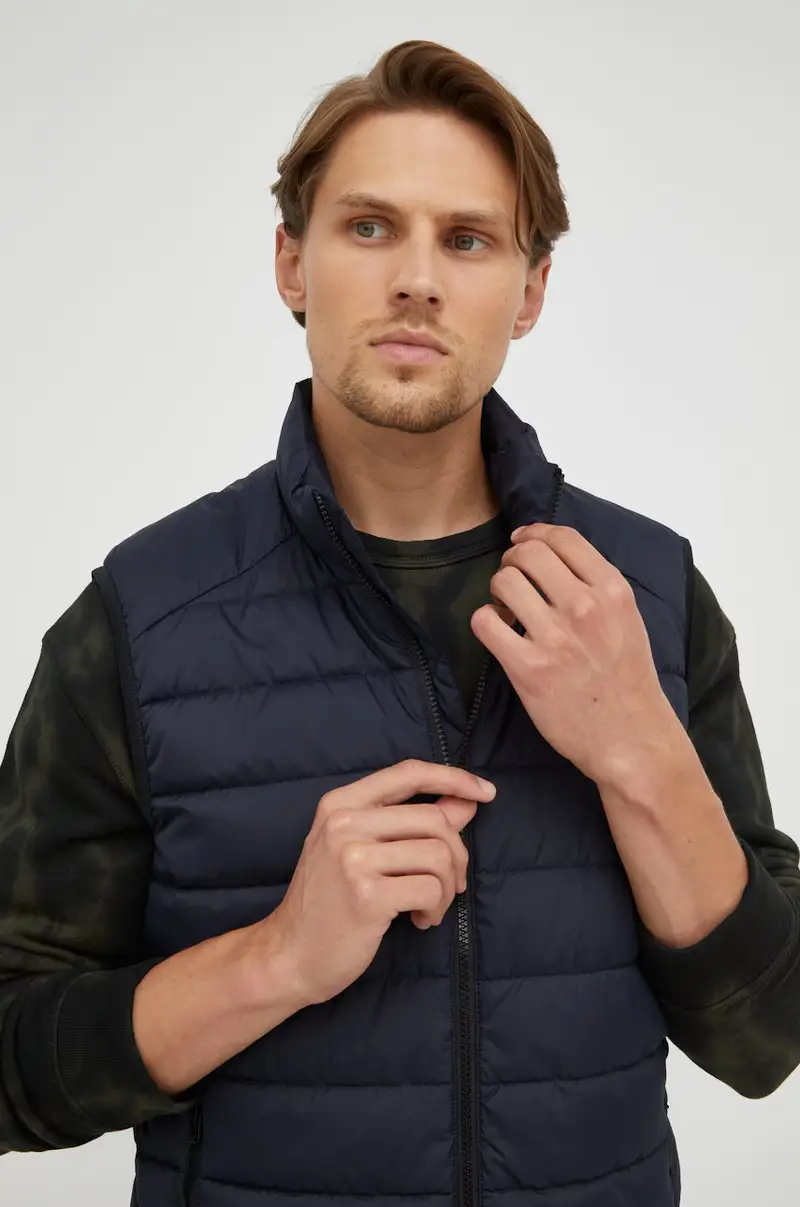 smanicato uomo Blu navy miniatura 5