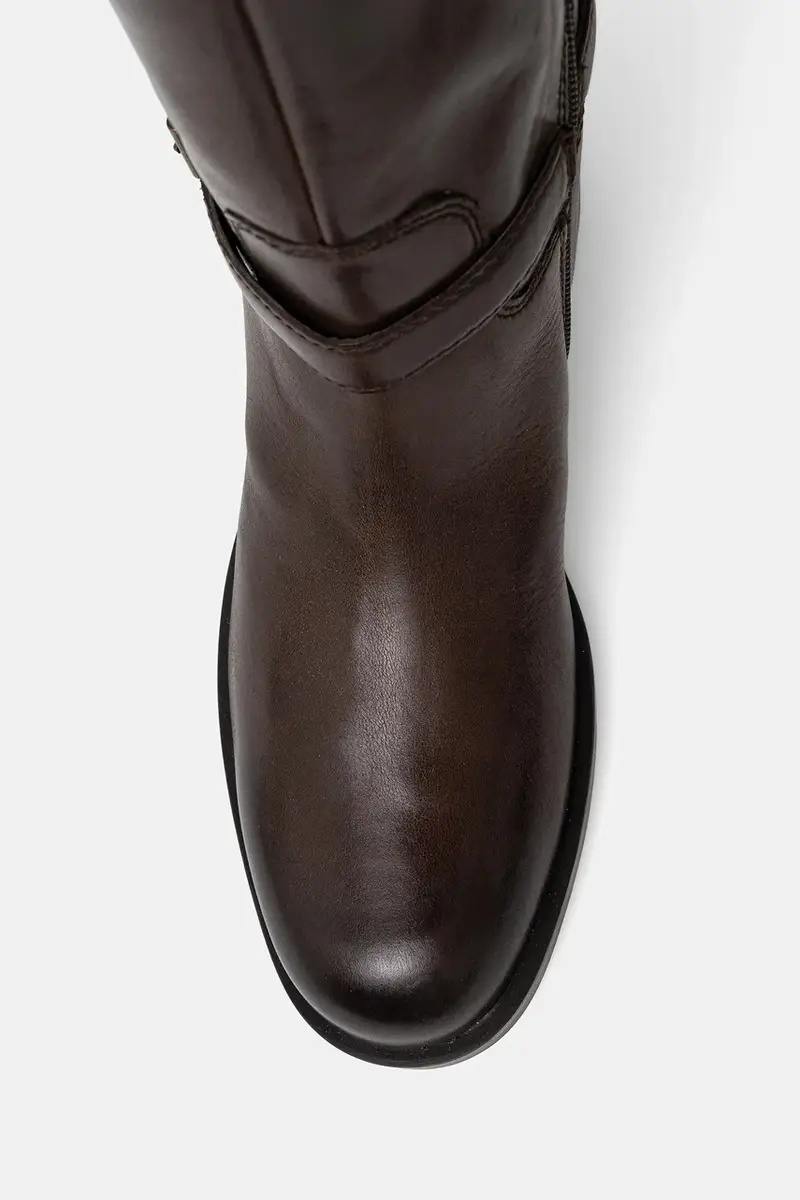stivali in pelle Enza donna colore marrone 50819088001100 miniatura 4