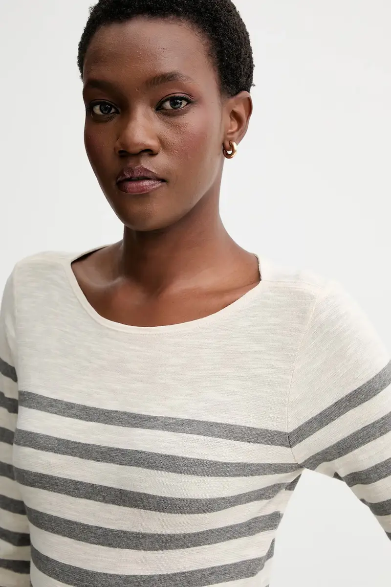 top a maniche lunghe in cotone colore beige 510219652597 miniatura 4