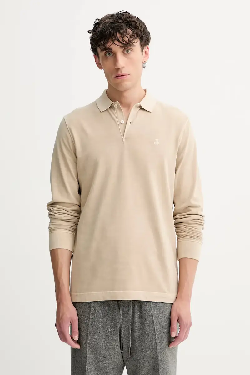 top a maniche lunghe in cotone colore beige 528223655004