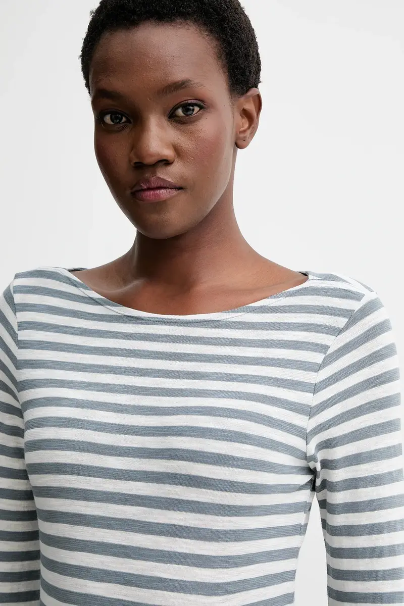 top a maniche lunghe in cotone colore blu M10219652597 miniatura 4