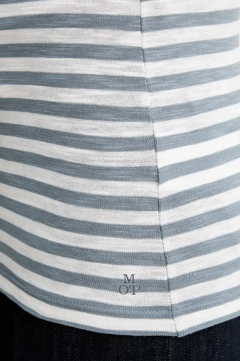 top a maniche lunghe in cotone colore blu M10219652597 miniatura 5