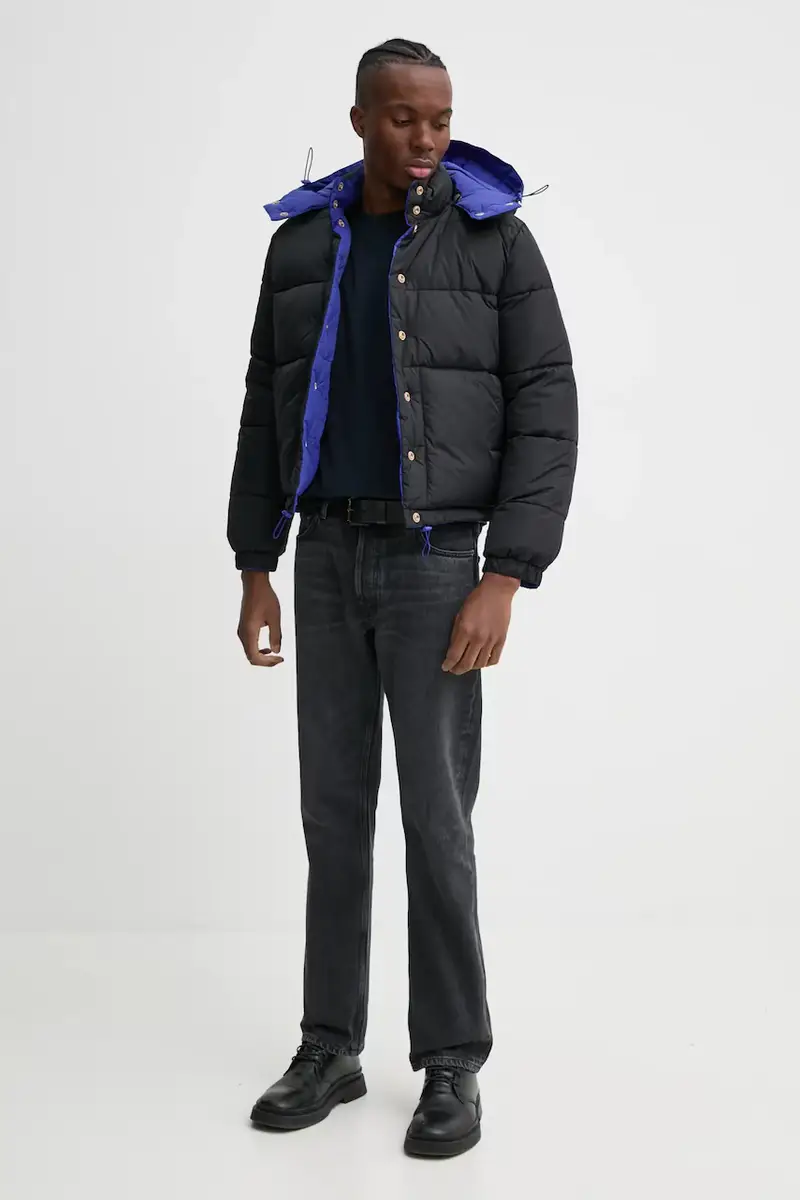 top a maniche lunghe in cotone colore blu navy miniatura 2