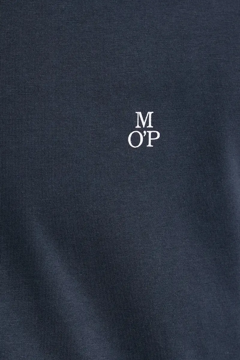 top a maniche lunghe in cotone colore blu navy miniatura 5