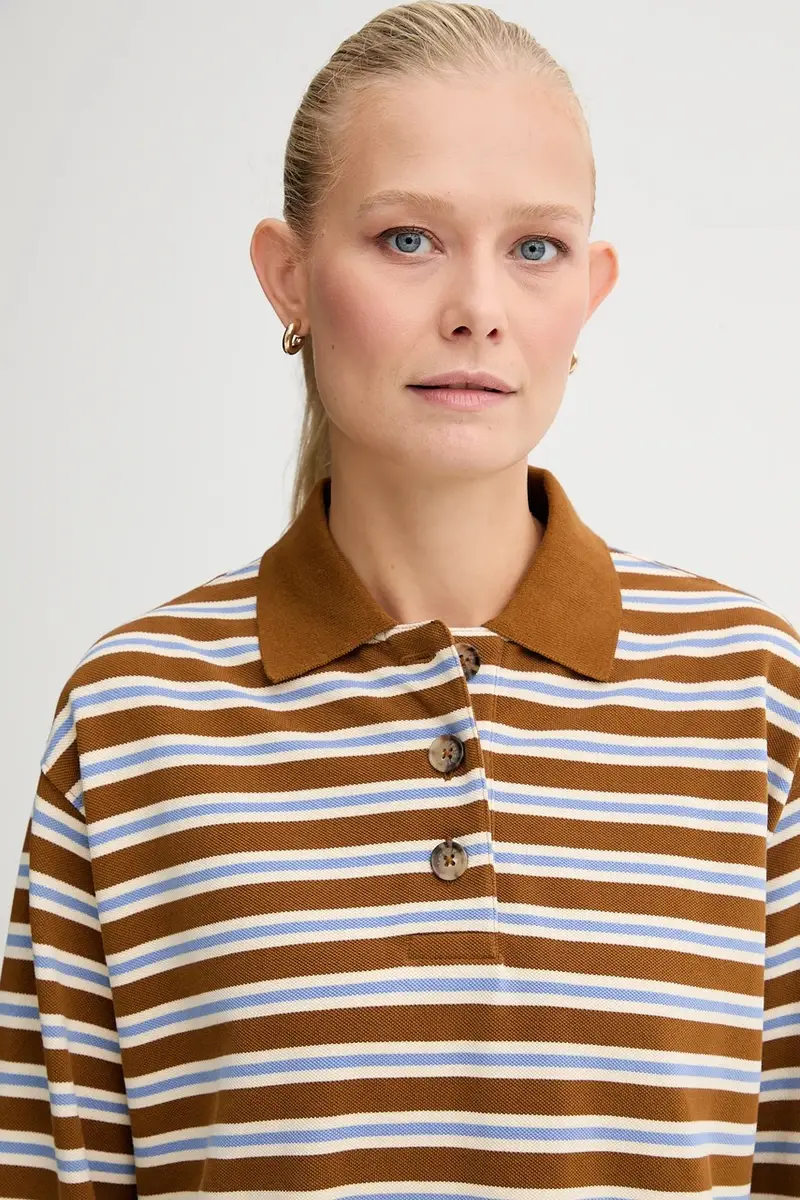 top a maniche lunghe in cotone colore marrone 5000007070 miniatura 4