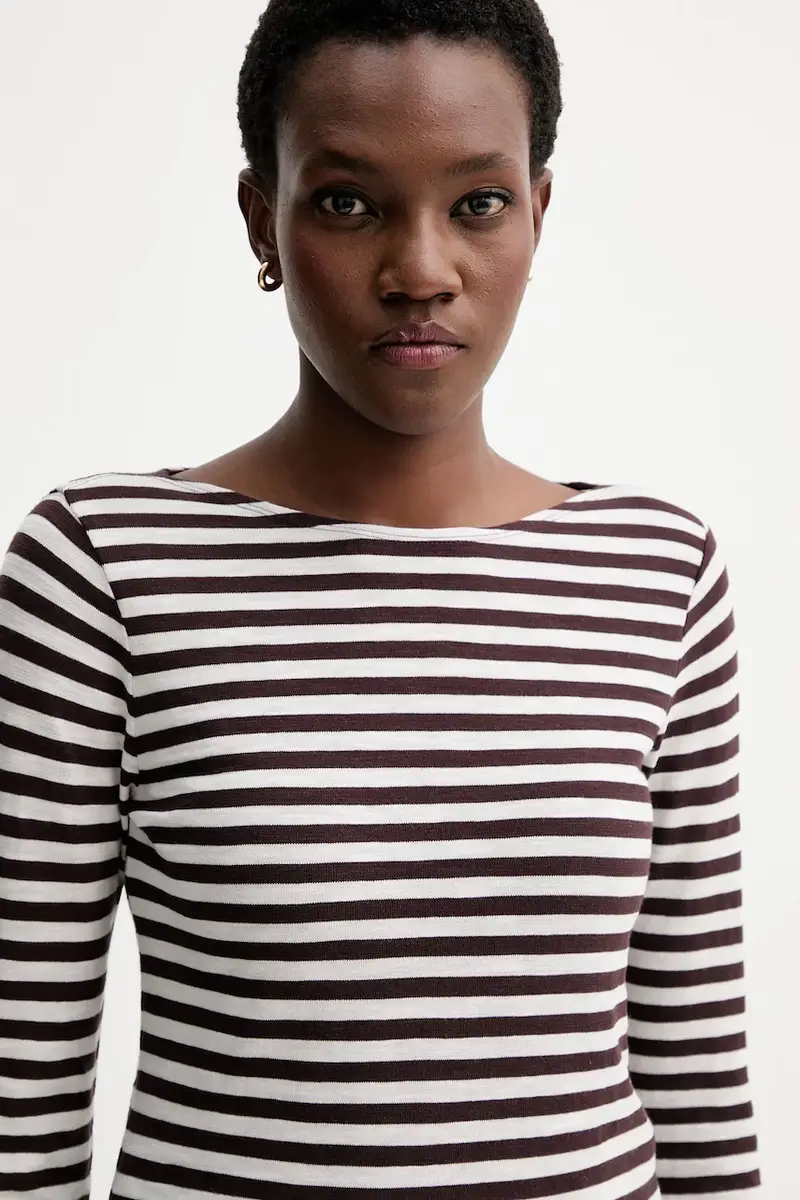 top a maniche lunghe in cotone colore marrone 510219652597 miniatura 5