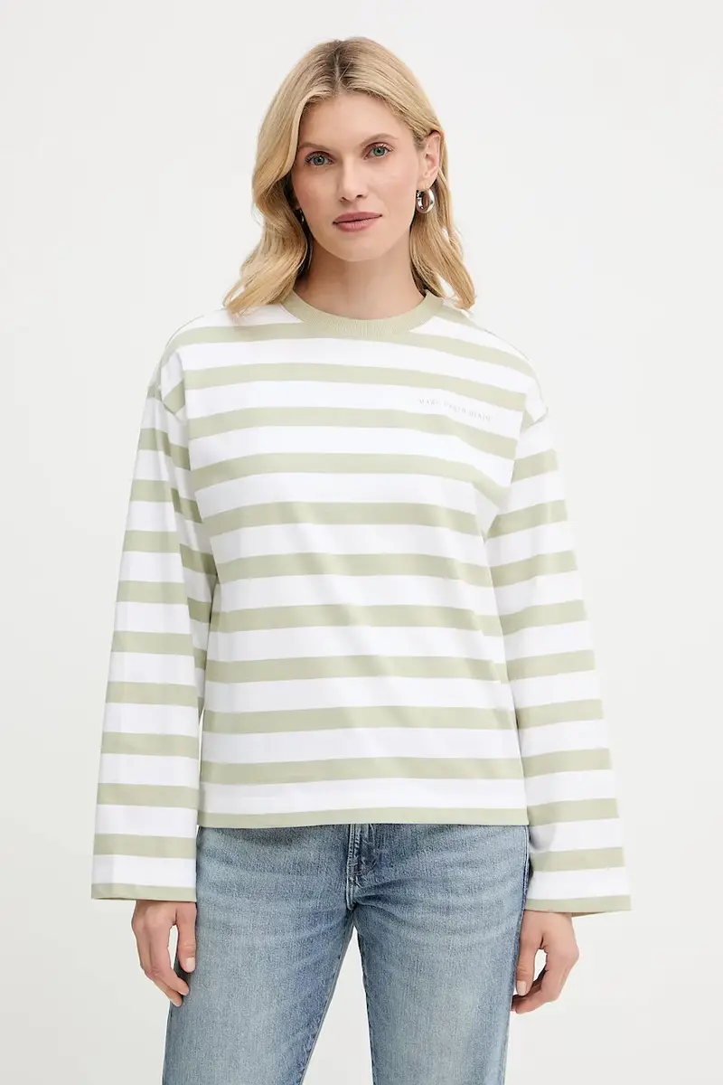 top a maniche lunghe in cotone colore verde 5000006526