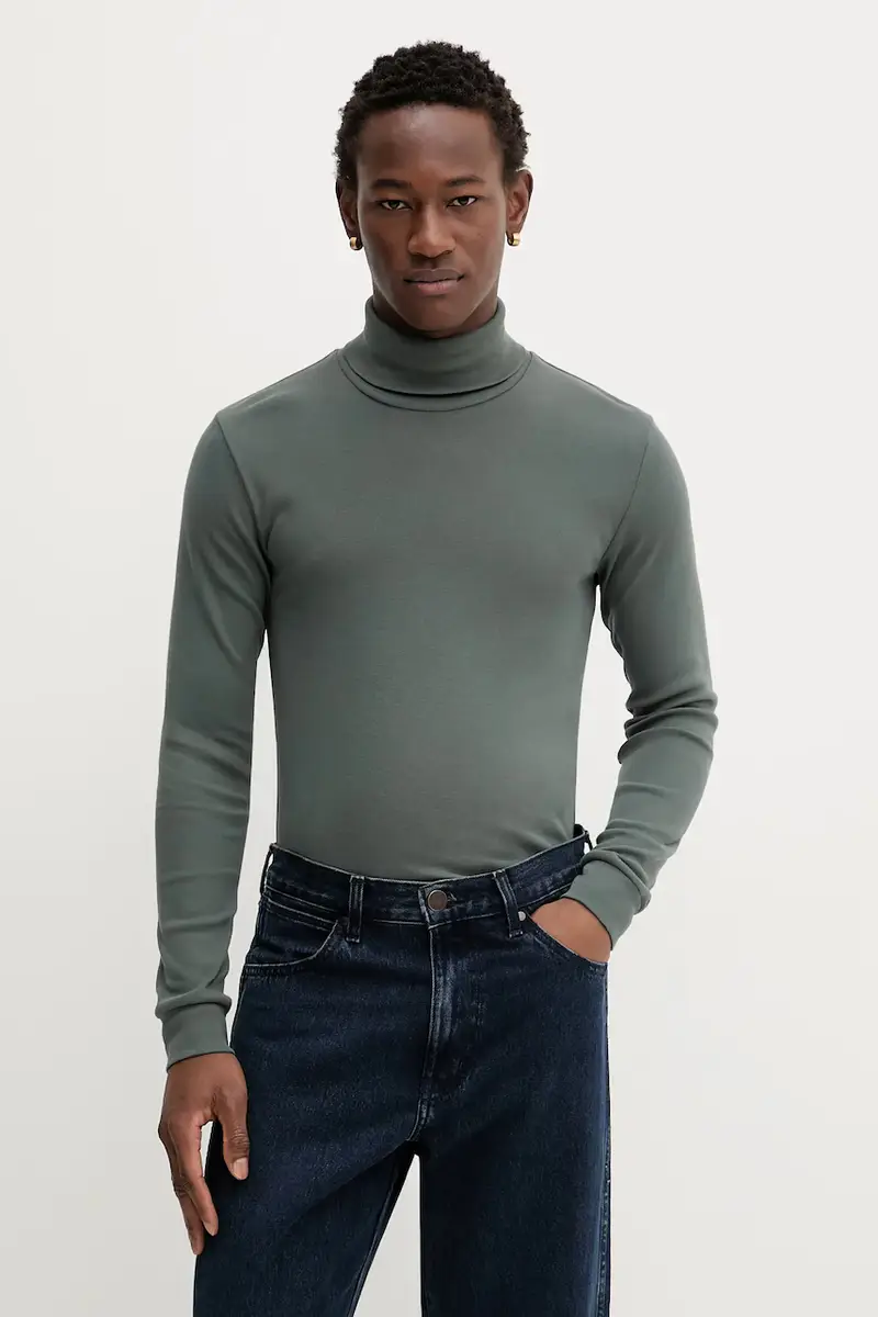 top a maniche lunghe in cotone colore verde 529220252100