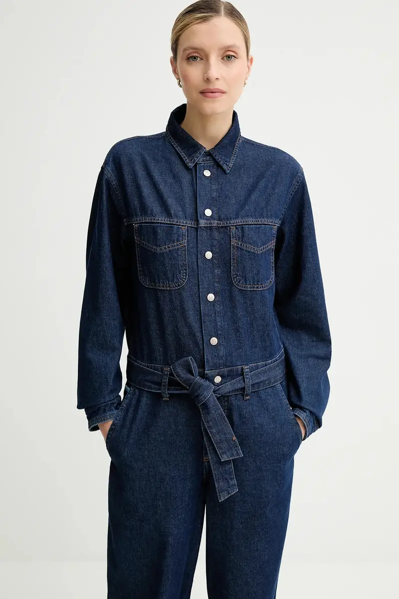 tuta in denim colore blu navy 5000006876 miniatura 4