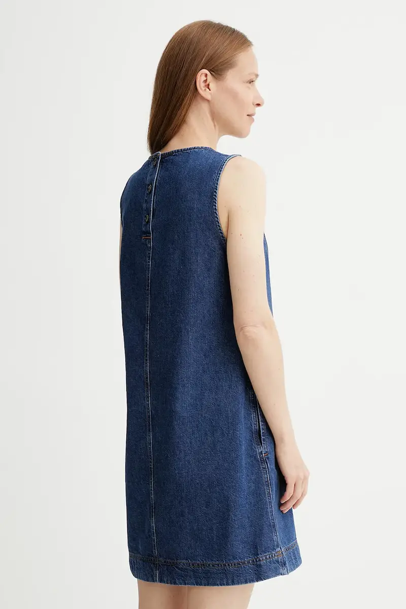 vestito di jeans colore blu navy 5000006366 miniatura 3