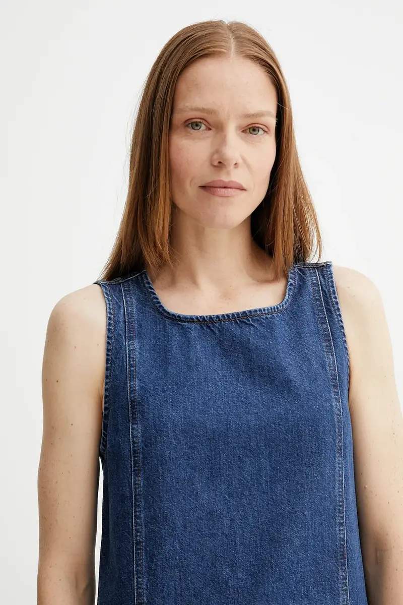 vestito di jeans colore blu navy 5000006366 miniatura 4