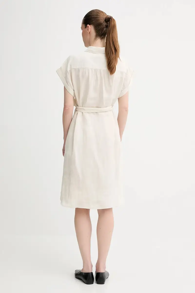 vestito di lino colore beige 504011221223 miniatura 3