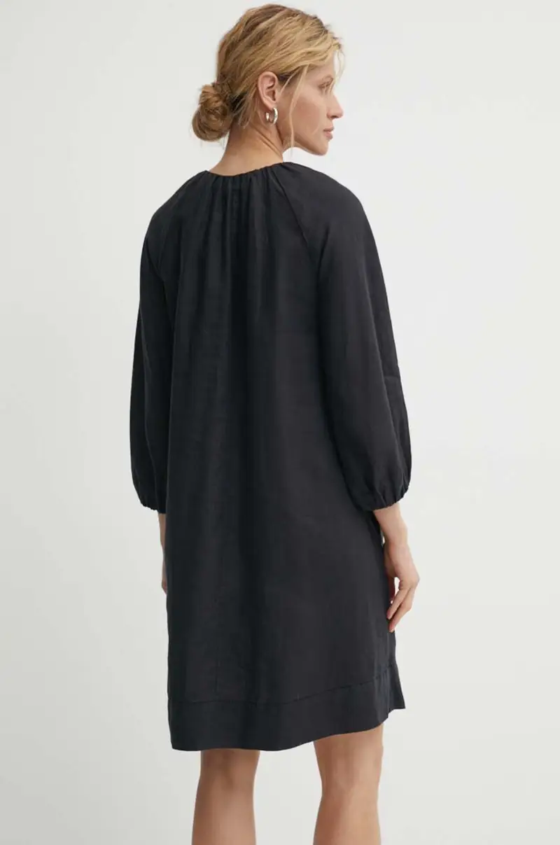 vestito di lino colore nero M04130521123 miniatura 3