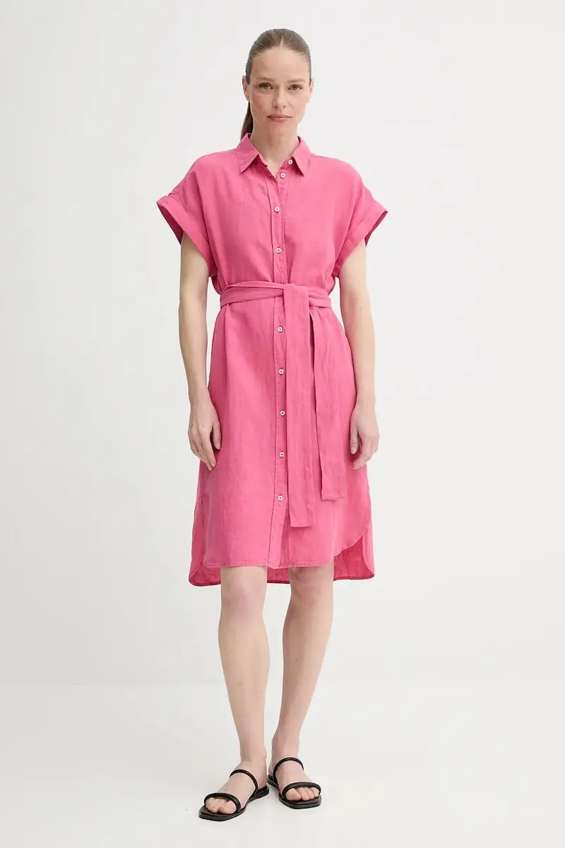 vestito di lino colore rosa 504011221223