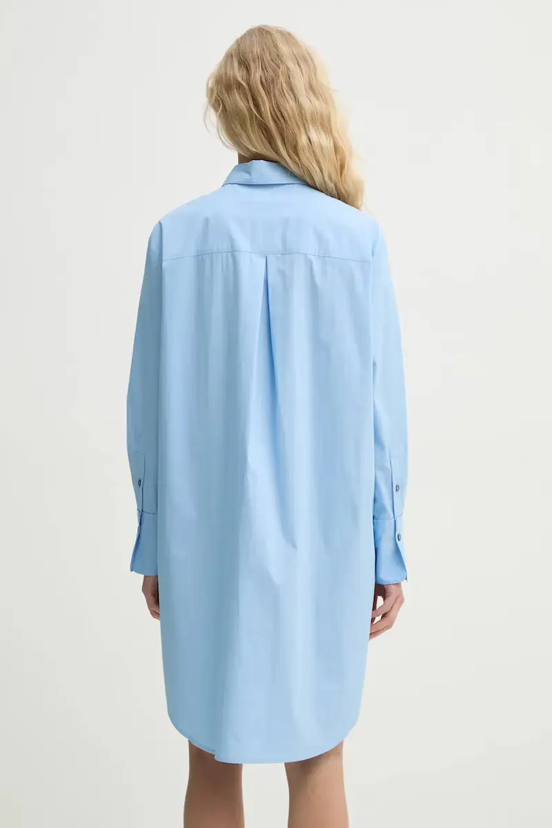 vestito in cotone colore blu 502101221047 miniatura 3