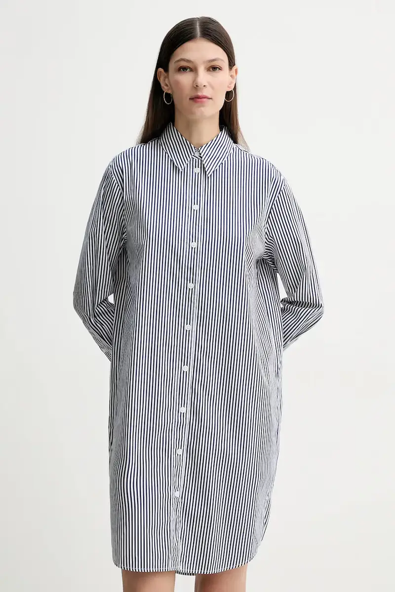 vestito in cotone colore blu navy 502081321047