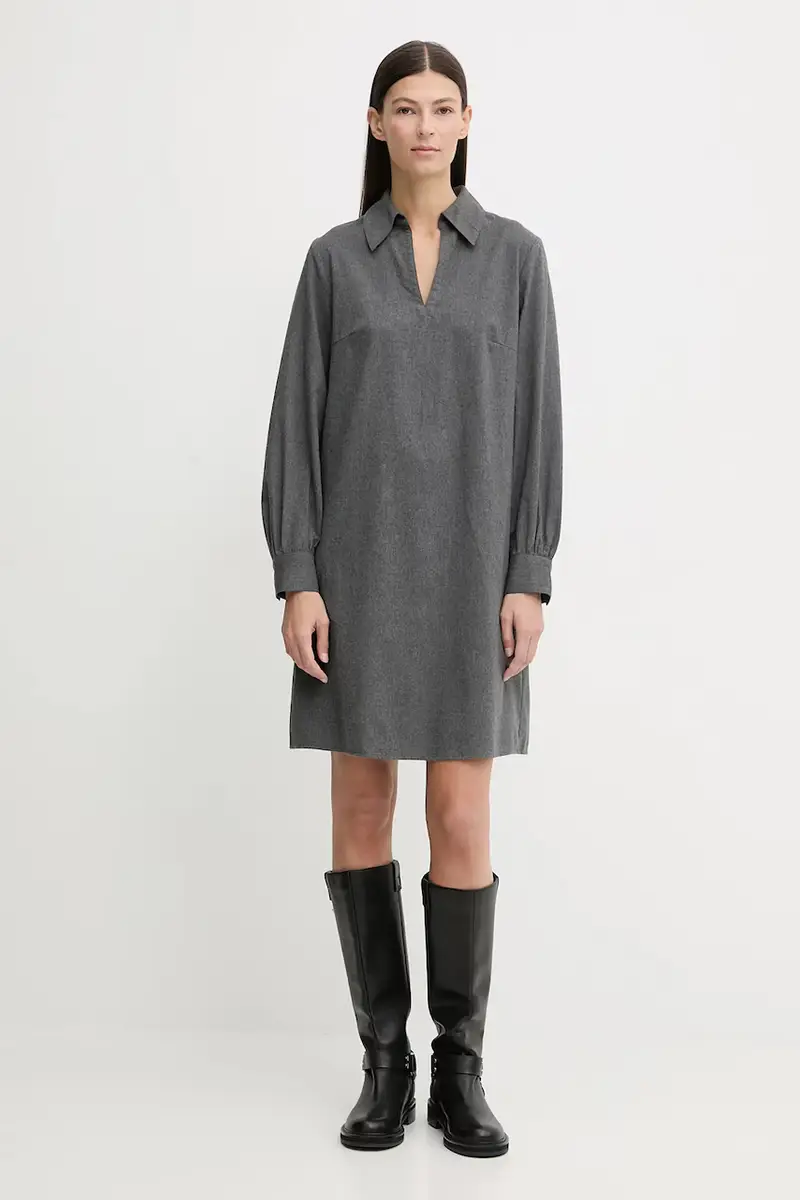 vestito in cotone colore grigio 510089621497 miniatura 2