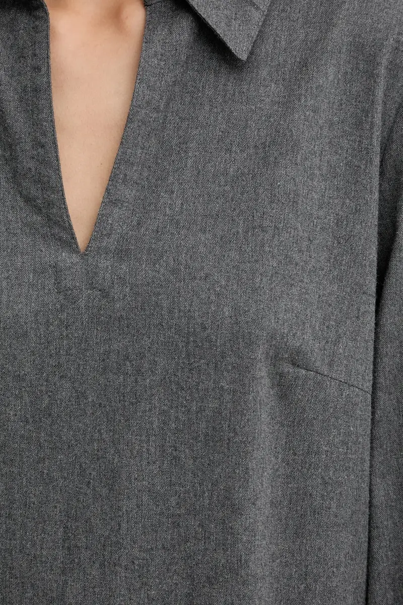 vestito in cotone colore grigio 510089621497 miniatura 5