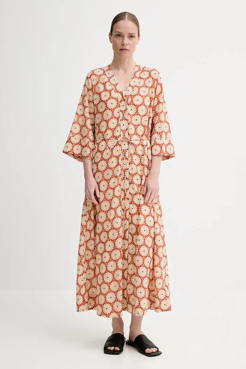 vestito in cotone colore marrone 504080921145