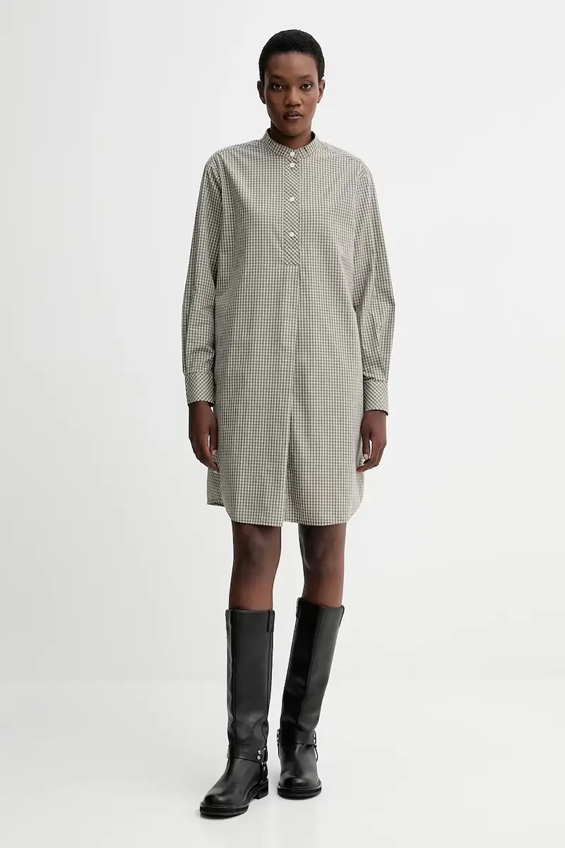 vestito in cotone colore verde 5000007196 miniatura 2