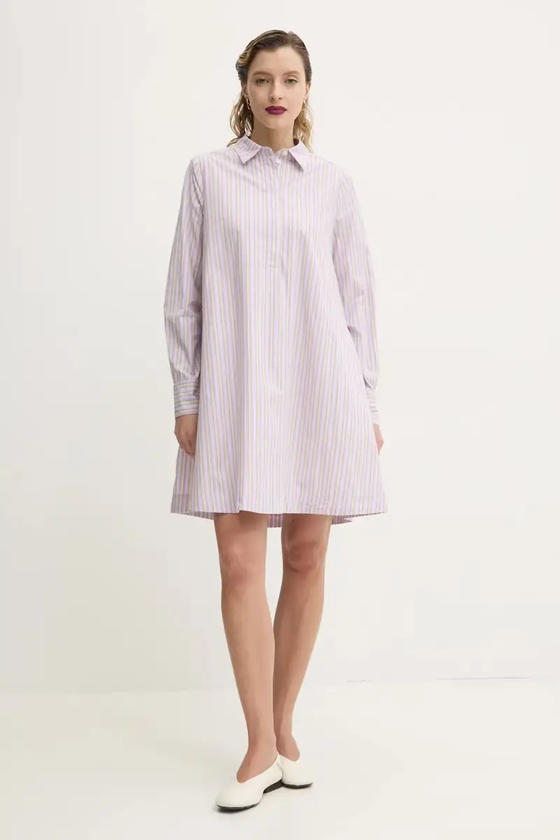 vestito in cotone colore violetto 5000006085 miniatura 2