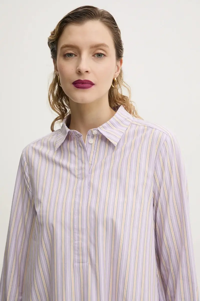 vestito in cotone colore violetto 5000006085 miniatura 4