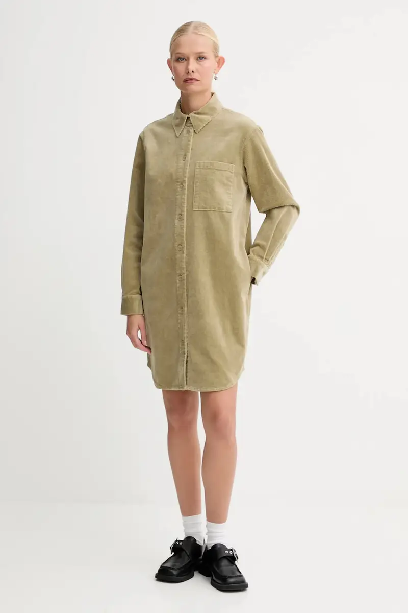 vestito in velluto a coste colore verde 5000007111