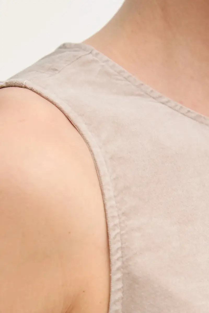 vestito in velluto colore beige 511096821331 miniatura 5