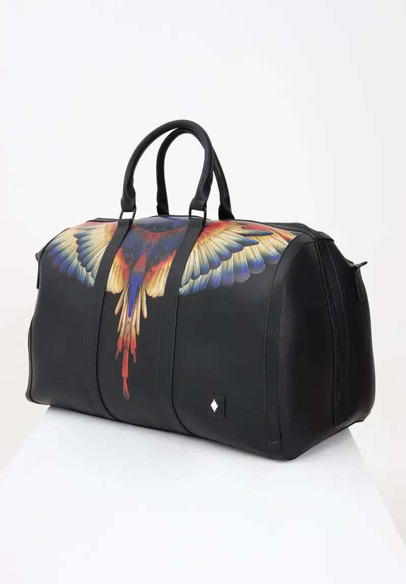 Borsone nero per uomo e donna con stampa miniatura 2