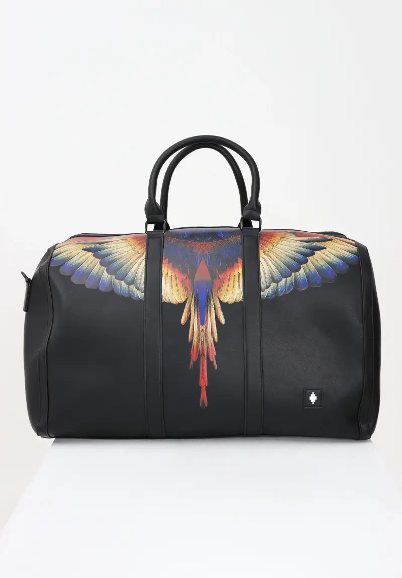 Borsone nero per uomo e donna con stampa