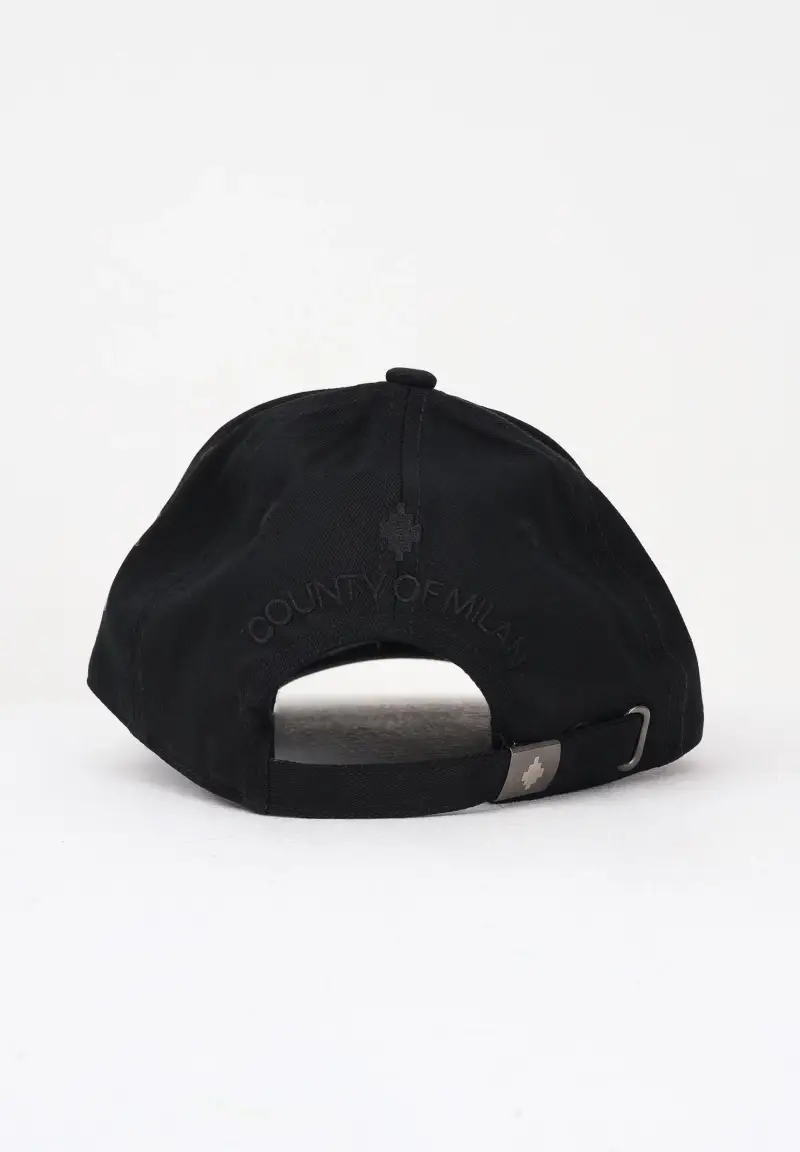 Cappello con visiera nero per uomo e donna rifinito da stampa ali multicolor miniatura 2