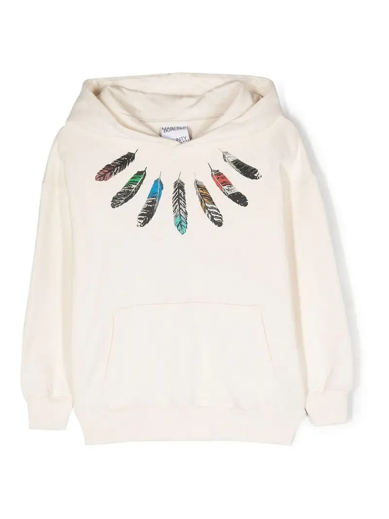 Felpa con cappuccio con stampa Beige