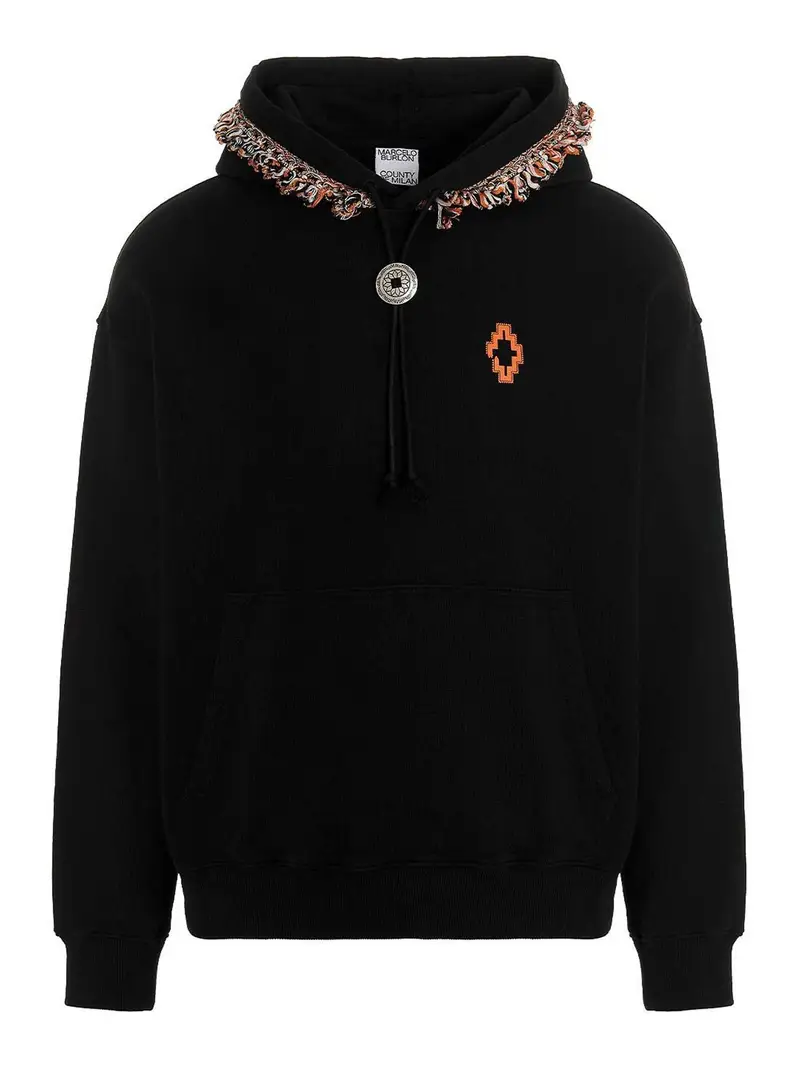 Felpa in jersey di cotone Nero