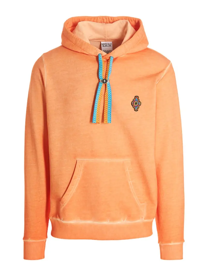 Felpa Sunset Cross con cappuccio e logo Arancione