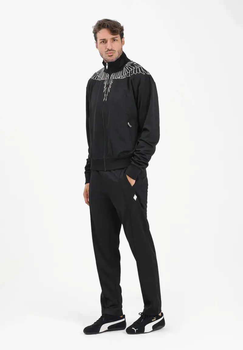 Pantalone sportivo nero da uomo con logo miniatura 2