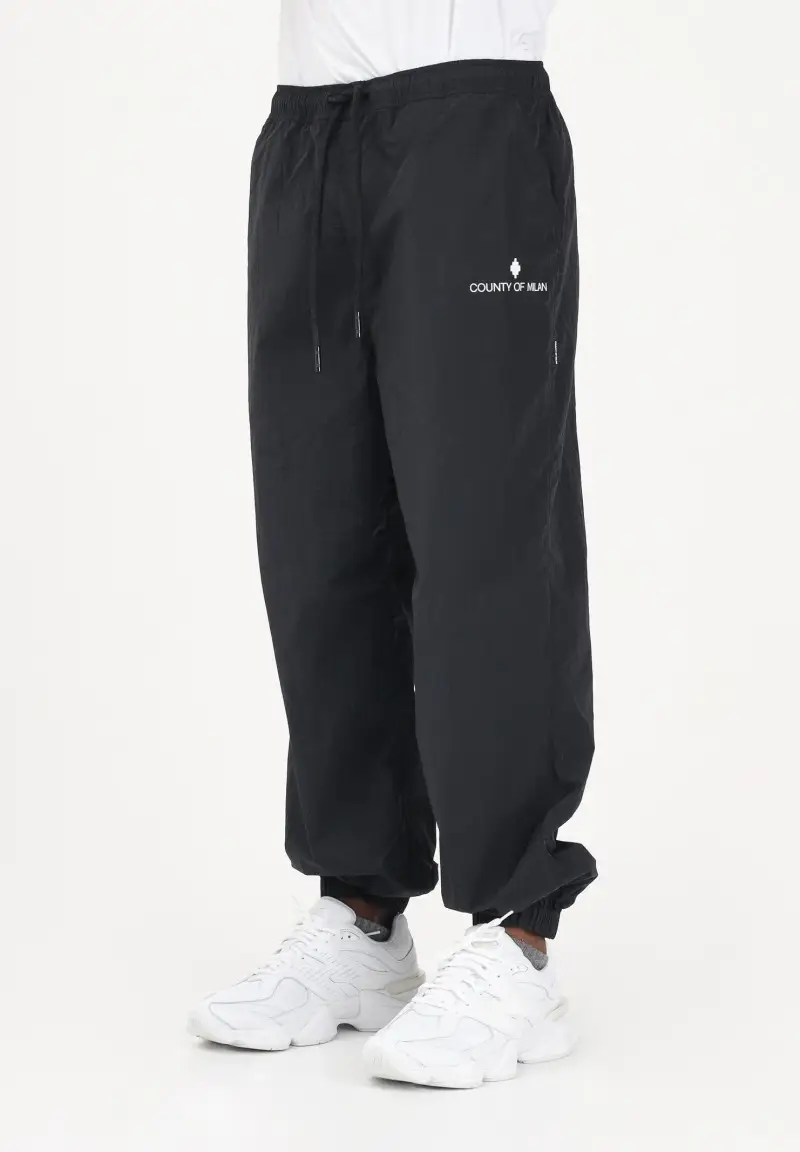 Pantalone sportivo nero da uomo con logo